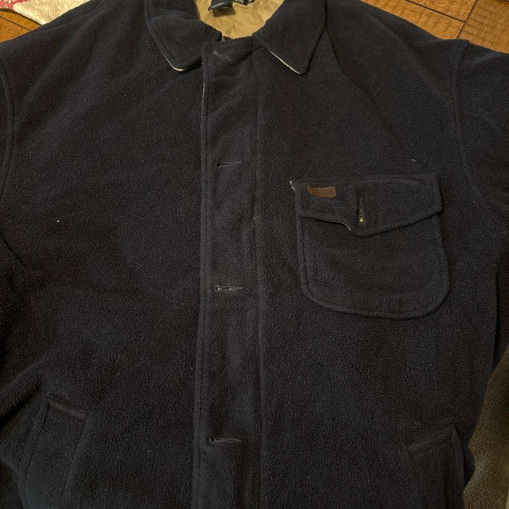 Vintage Polo by Ralph Lauren Men's Dark Blue fleece outerwear
